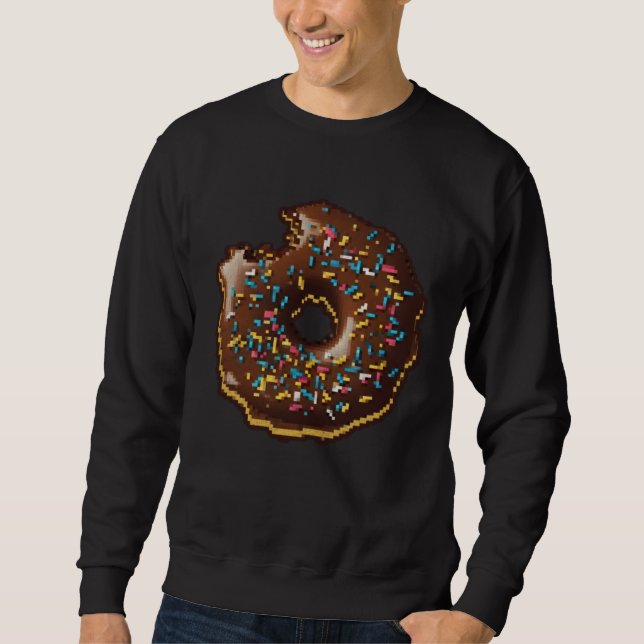 Sudadera Donut Pixel 8 bit Retro Hungry Byte Sprinkles Food (Anverso)