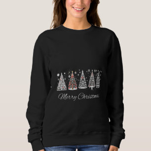 Sudadera Doodle de árbol de Navidad Invierno ruso Feliz Nav