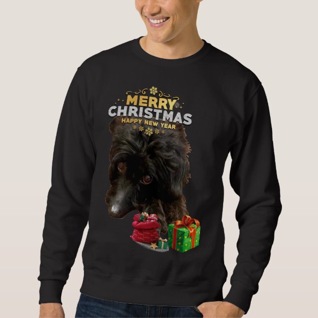 Sudadera Doodle de caniche de perro de los navidades (Anverso)
