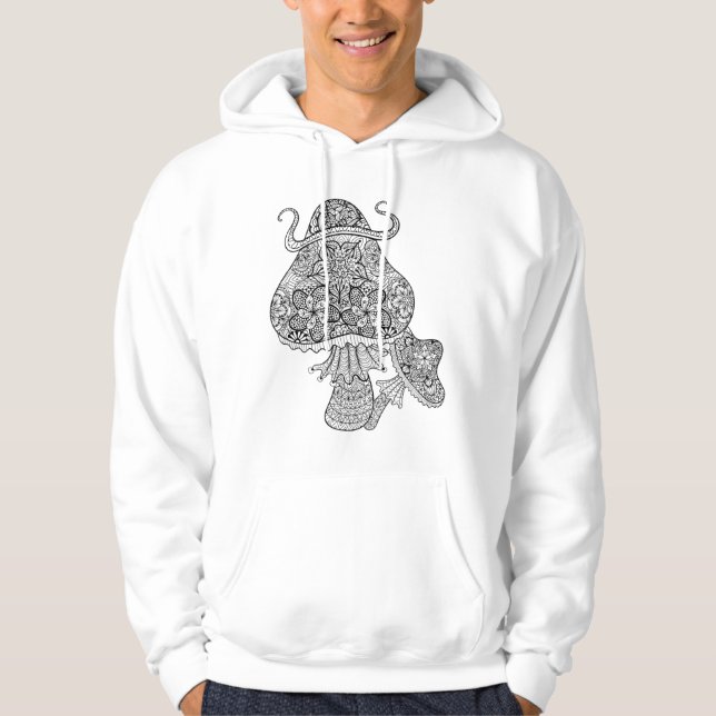 Sudadera Doodle de hongos mágicos dibujados a mano (Anverso)