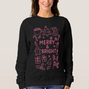 Sudadera Doodle de Navidades rosados Alegría de vacacione