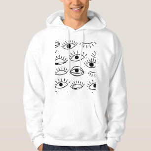 Sudadera Doodle eye, patrón creativo sin costuras.