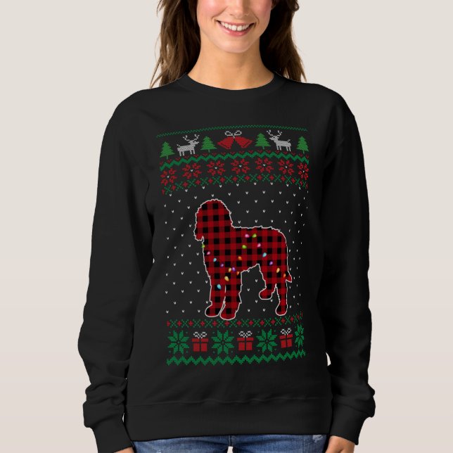 Sudadera Doodle Red Plaid Buffalo Funny Navidades feos Swea (Anverso)