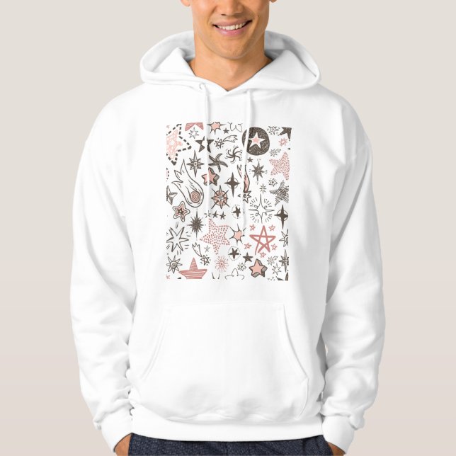 Sudadera Doodles cósmicos: estrellas y cometas (Anverso)