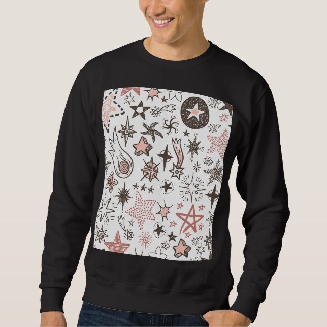 Sudadera Doodles cósmicos: estrellas y cometas (Anverso)