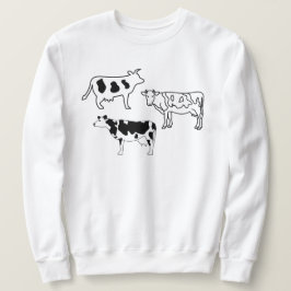 Sudadera Doodles para granjeros de vacas a mano en blanco y