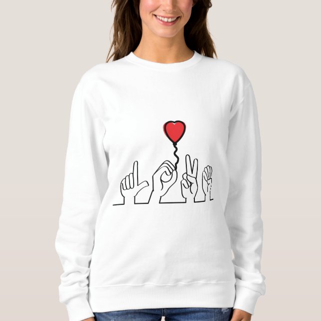 Sudadera Doof, gebarentaal love - liefde. Ik hou van je. (Anverso)