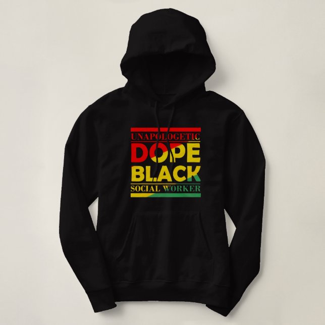 Sudadera Dope negro trabajador social africano amer (Diseño del anverso)