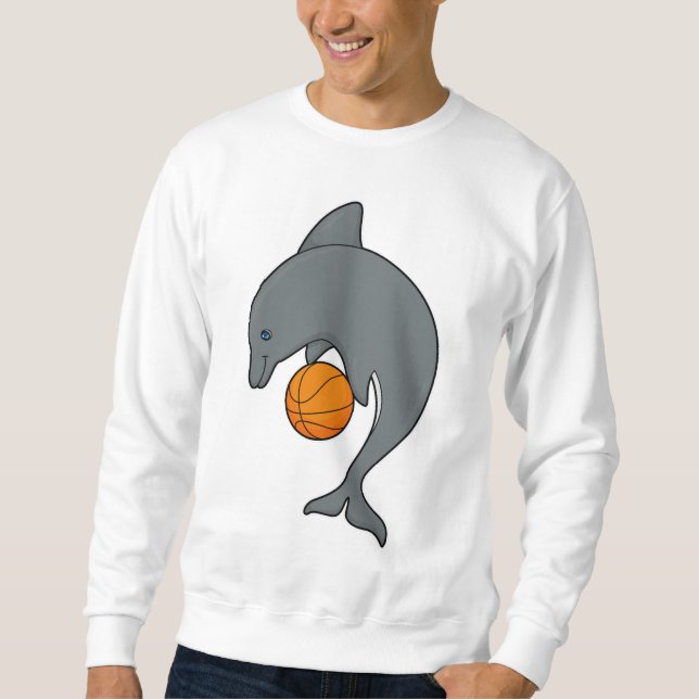 Sudadera Dophin como jugador de baloncesto con baloncesto (Anverso)