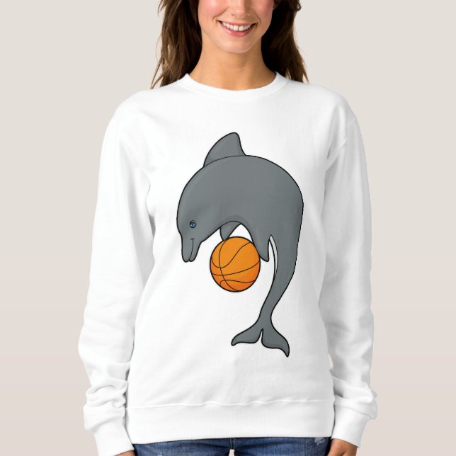 Sudadera Dophin como jugador de baloncesto con baloncesto (Anverso)