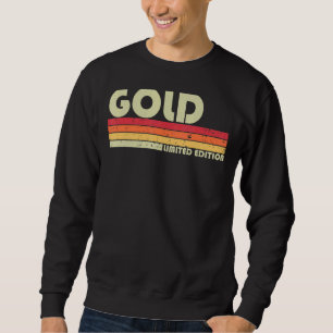 Sudadera Dorado Surname Retro Vintage 80 años 90 Cumpleaños