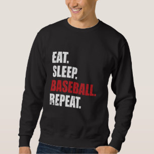 Sudadera Dormir Béisbol Repetir Béisbol Jugador Funny Ba