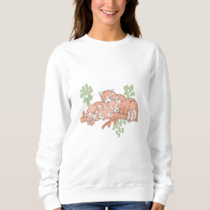 SUDADERA DORMIR DE PANDAS ROJAS