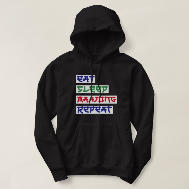 Sudadera Dormir Mahjong Repetir las tarjetas Mahjong Pla (Diseño del anverso)