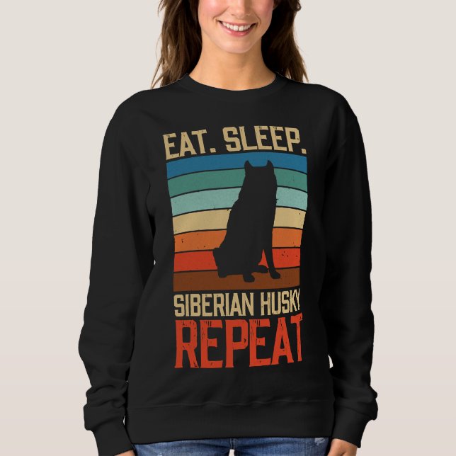 Sudadera Dormir Siberian Husky Repetir la cosecha (Anverso)