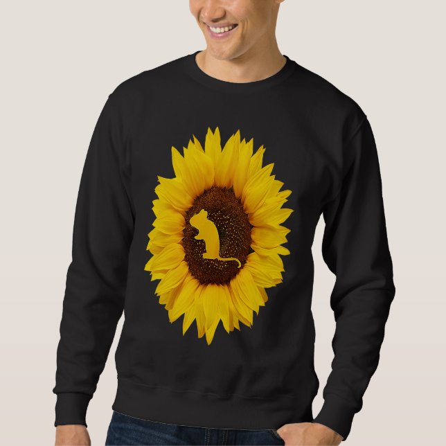 Sudadera Dormouse  For Women Men Rodent Animal Sunflower (Anverso)