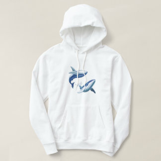 Sudadera Dos adorables ballenas jorobadas saltando y nadand