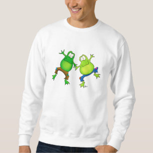 Sudadera Dos compinches de salto felices de la rana