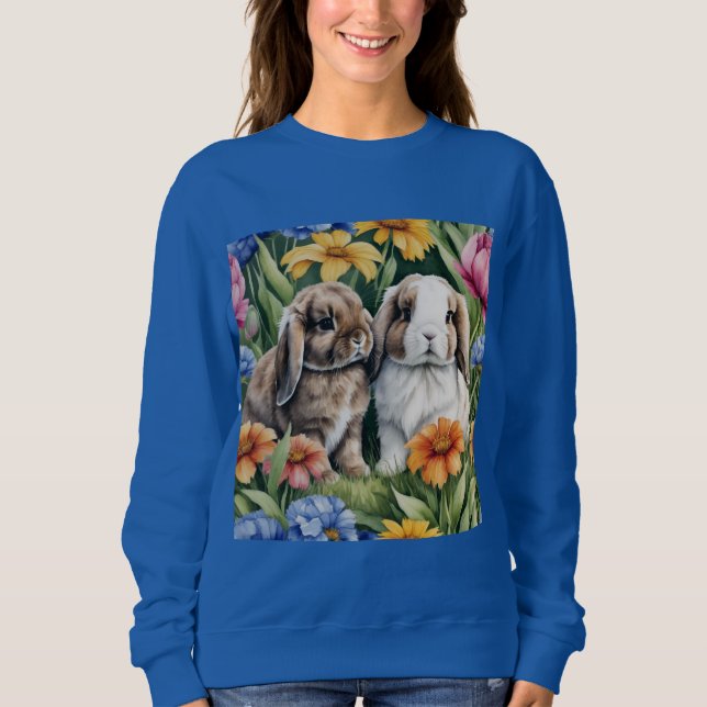 Sudadera Dos conejos pequeños conejitos (Anverso)