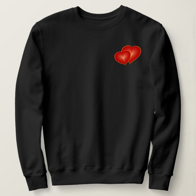Sudadera Dos corazones rojos, gráfico de arte digital moder (Anverso del diseño)