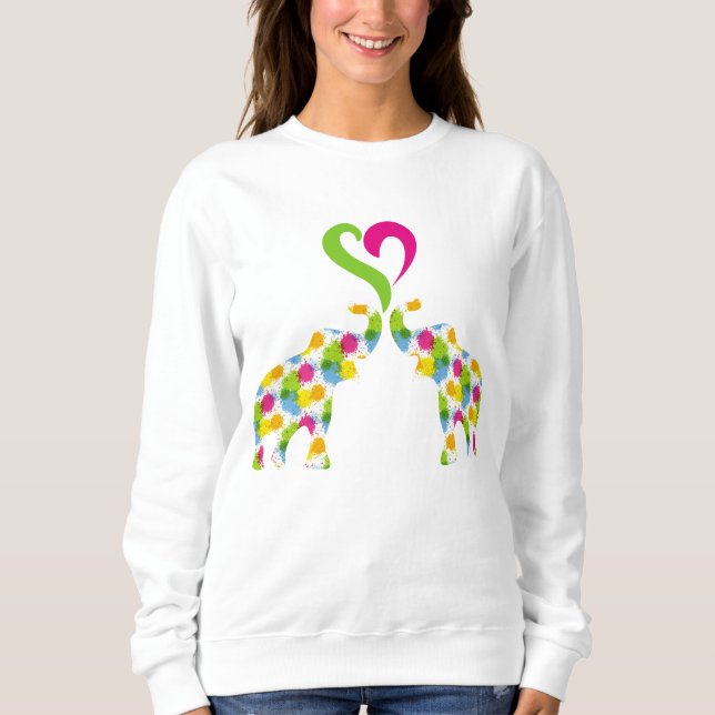 Sudadera Dos elefantes enamorados (Anverso)