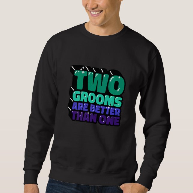 Sudadera Dos Grooms Lgbt Gay (Anverso)