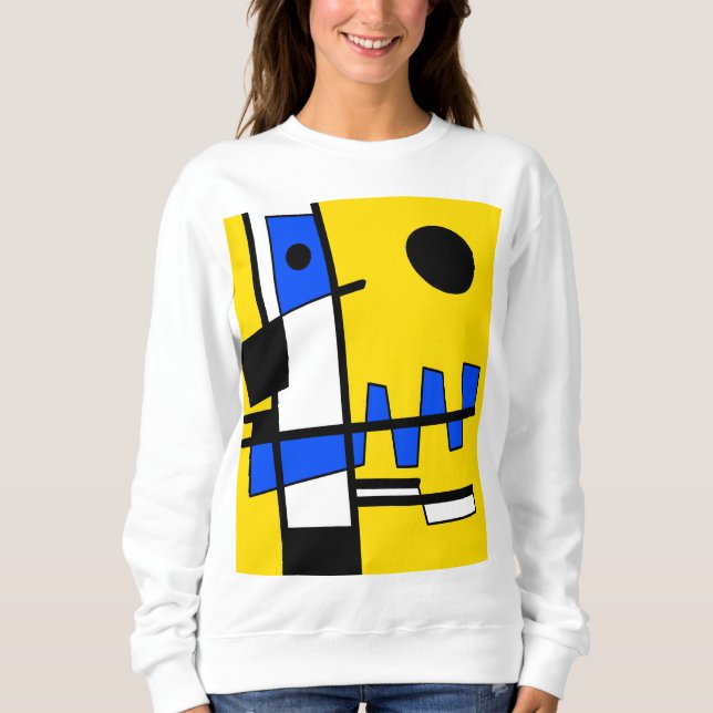 Sudadera Dos Lados De La Etnicidad Azul Amarillo Blanco Neg (Anverso)