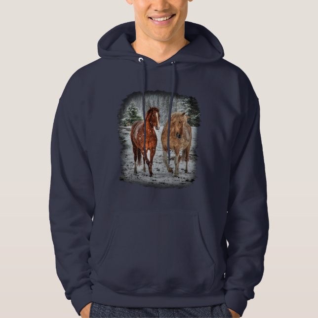 Sudadera Dos novios en el arte de la foto de nieve (Anverso)