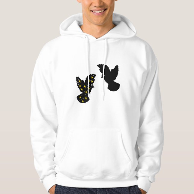 Sudadera Dos pájaros Galaxia – Identidad Espiritua (Anverso)