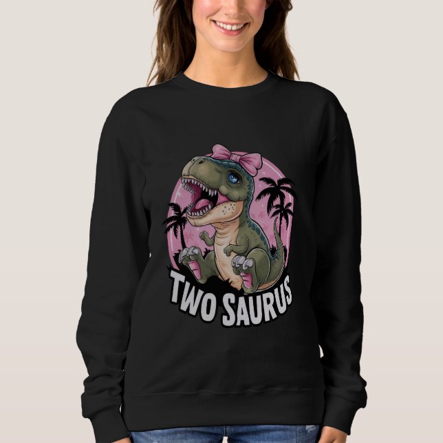 Sudadera Dos Saurus 2 Años De Edad Dinosaurio T-Rex Por (Anverso)