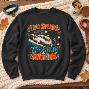 Sudadera Dos Velocidades Dormir & Caos Divertido Boston Ter