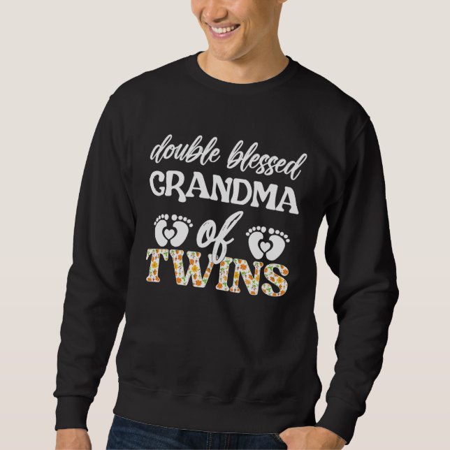 Sudadera Double Blessed Grandma Of Twins Twin Grandma (Anverso)