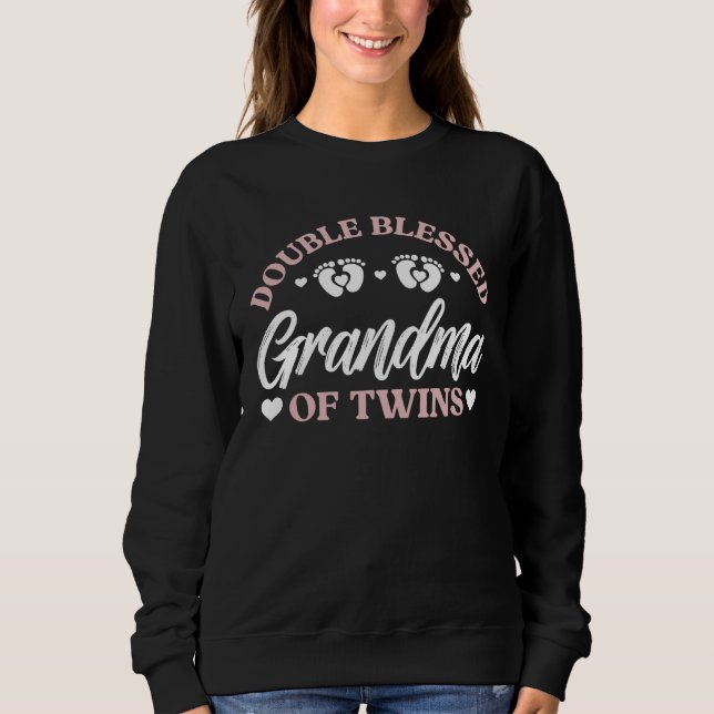Sudadera Double Blessed Grandma Of Twins Twin Grandma (Anverso)