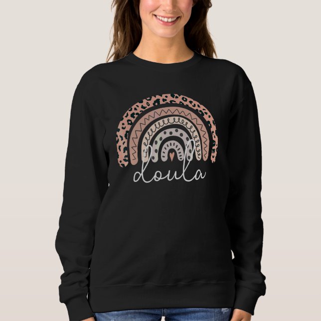 Sudadera Doula Trabajadora de Parto Lluvia Arcoiris Partera (Anverso)