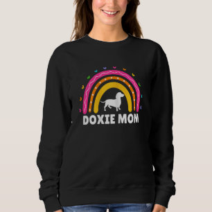 Sudadera Doxie Mom Curte Rainbow Dachshund Weiner Do