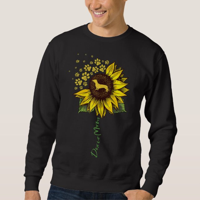 Sudadera Doxie Mom Sunflower Dachshund Lover Gifts Dog Mom (Anverso)