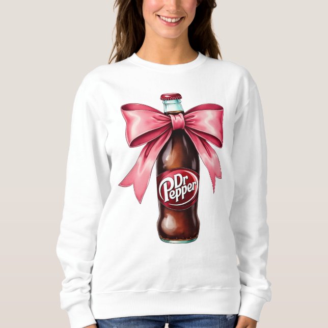 Sudadera Dr. Pepper Pink Bow Coquette Sweatshirt (Anverso)