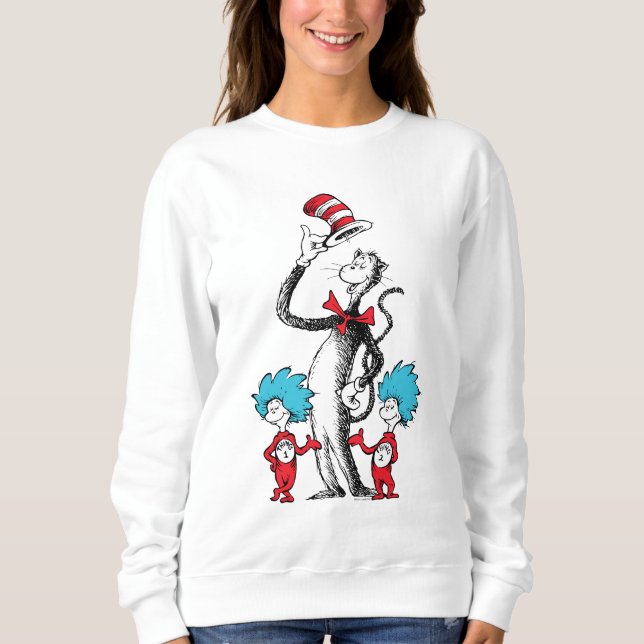 Sudadera Dr. Seuss | Gato en el sombrero, Cosa Uno y Cosa D (Anverso)