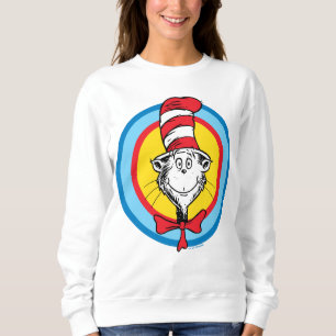 Sudadera Dr. Seuss Gráfico de la cabeza del gato con somb