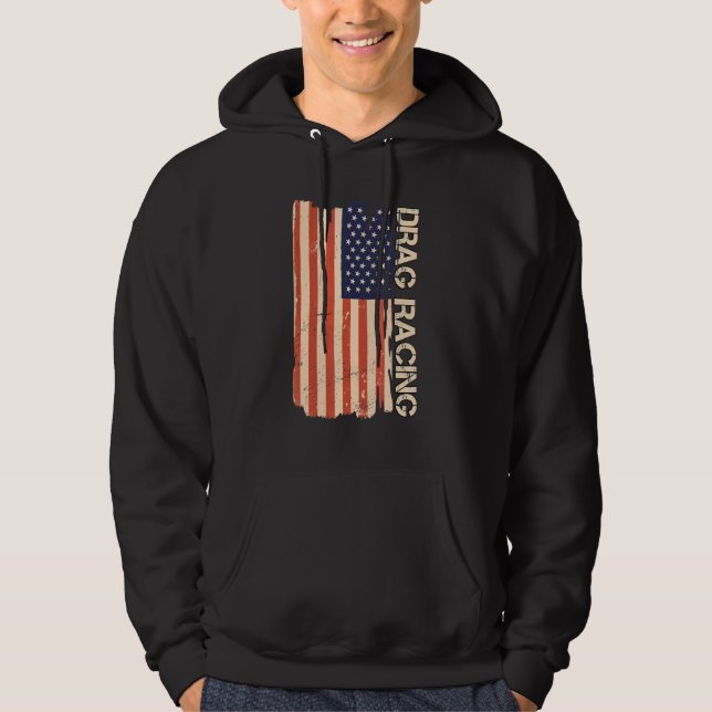 Sudadera Drag Racing American Flag  Drag Racing Lover (Anverso)