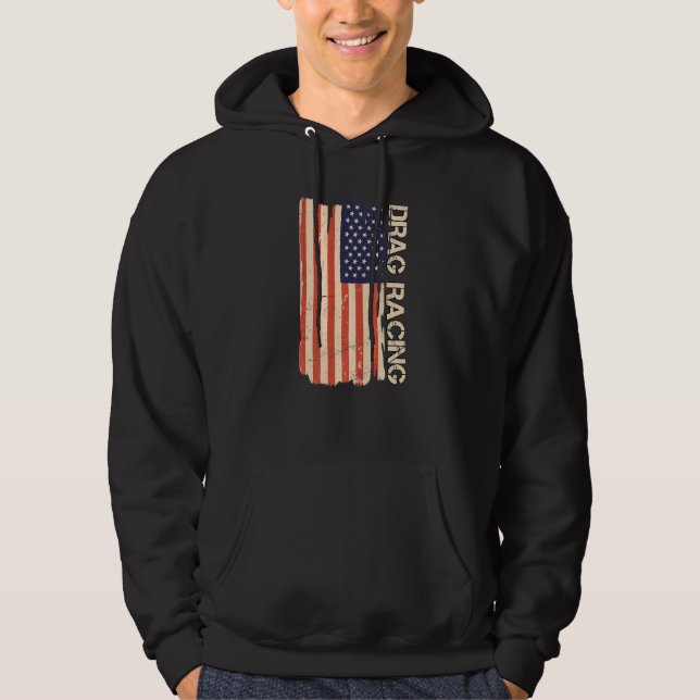 Sudadera Drag Racing American Flag  Drag Racing Lover Premi (Anverso)