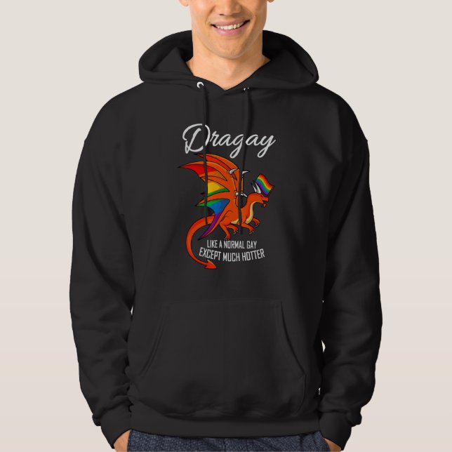 Sudadera Dragay Normal Gay Except Hotter Rainbow Dragon LGB (Anverso)