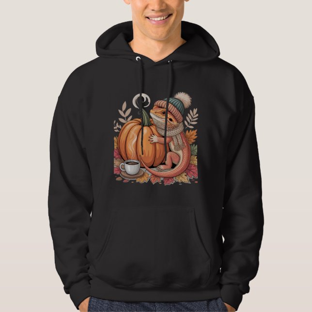 Sudadera Dragón acogedor con barba de otoño y café (Anverso)