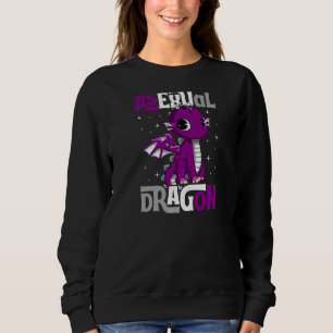 Sudadera Dragón asexual Cute Girly Colores de Bandera Orgul