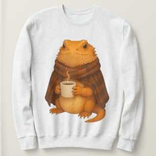 Sudadera Dragón Barbudo Navidad - Dragón Acogedor en Manta