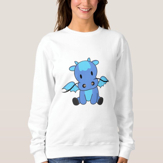 Sudadera Dragon Blue Fairy Tale Fantasy Cute (Anverso)
