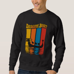Sudadera Dragon Bote Design Retro Estilo Vintage, Lago y R