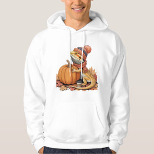 Sudadera Dragón con barba de otoño con arte de calabaza