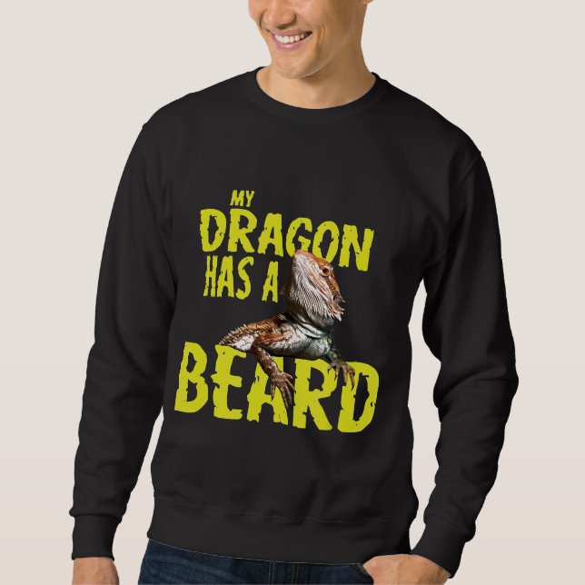 Sudadera Dragón De Cabeza Mi Dragón Tiene Una Barba (Anverso)