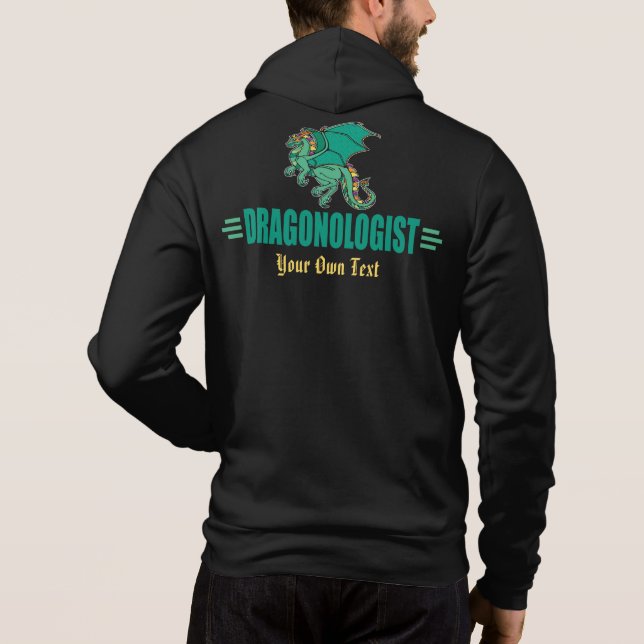 Sudadera Dragón de fantasía verde (Reverso)